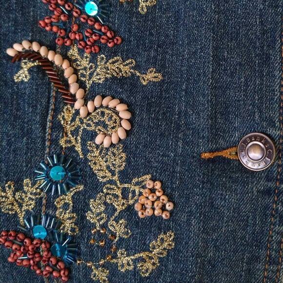 CJ Banks Embroidered Denim Jacket Size X (14W) - Picture 11 of 12